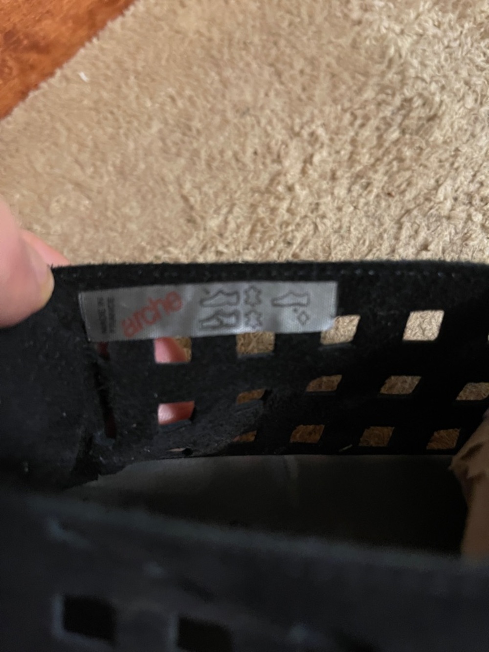 Arche Black Perforated Open-Toe Slip-On Sandals Great Condition SZ 38/ U. S.7.5 - Picture 11 of 12
